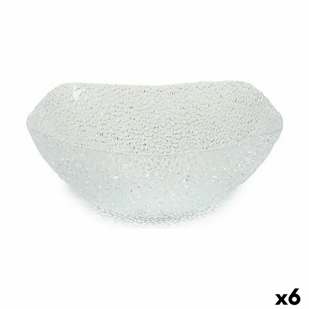 Castron Glamour Transparent Sticlă 24,5 x 8,5 x 24,5 cm Pătrat (6 Unități)