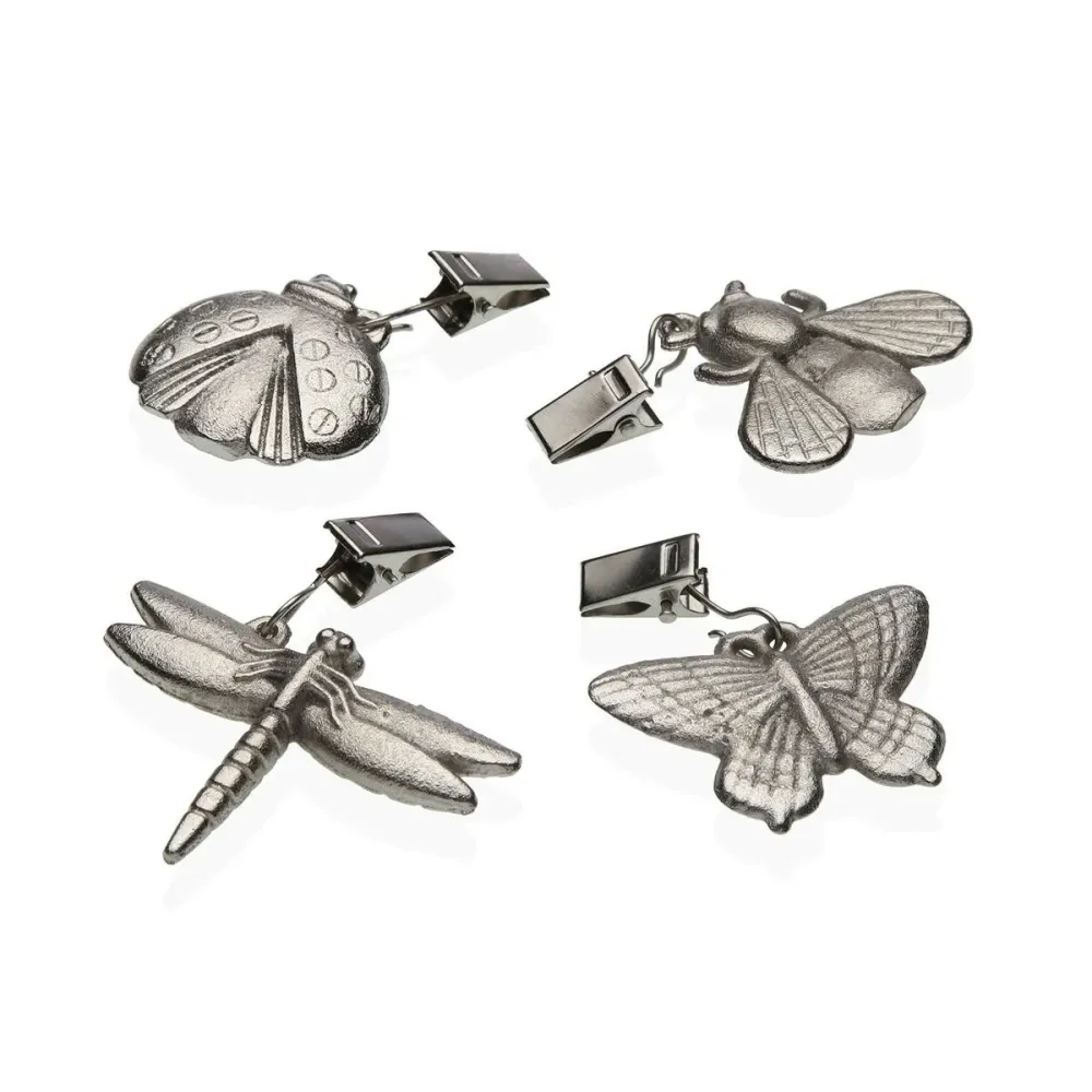 Clemă pentru susținerea feței de masă Versa Metal Aliaj de Zinc 7 x 6,8 cm insecte 4 Piese