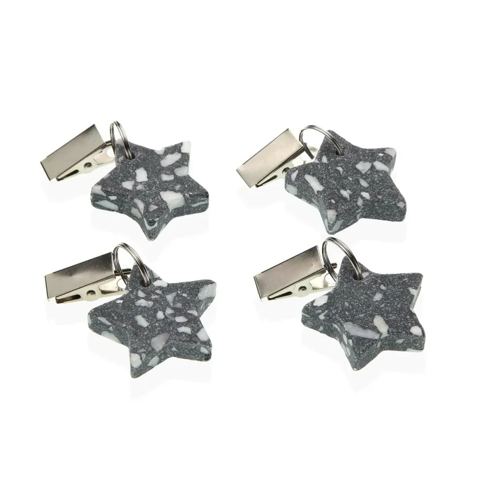 Clemă pentru susținerea feței de masă Versa Metal Plastic Aliaj de Zinc 7 x 3 cm Stea 4 Piese