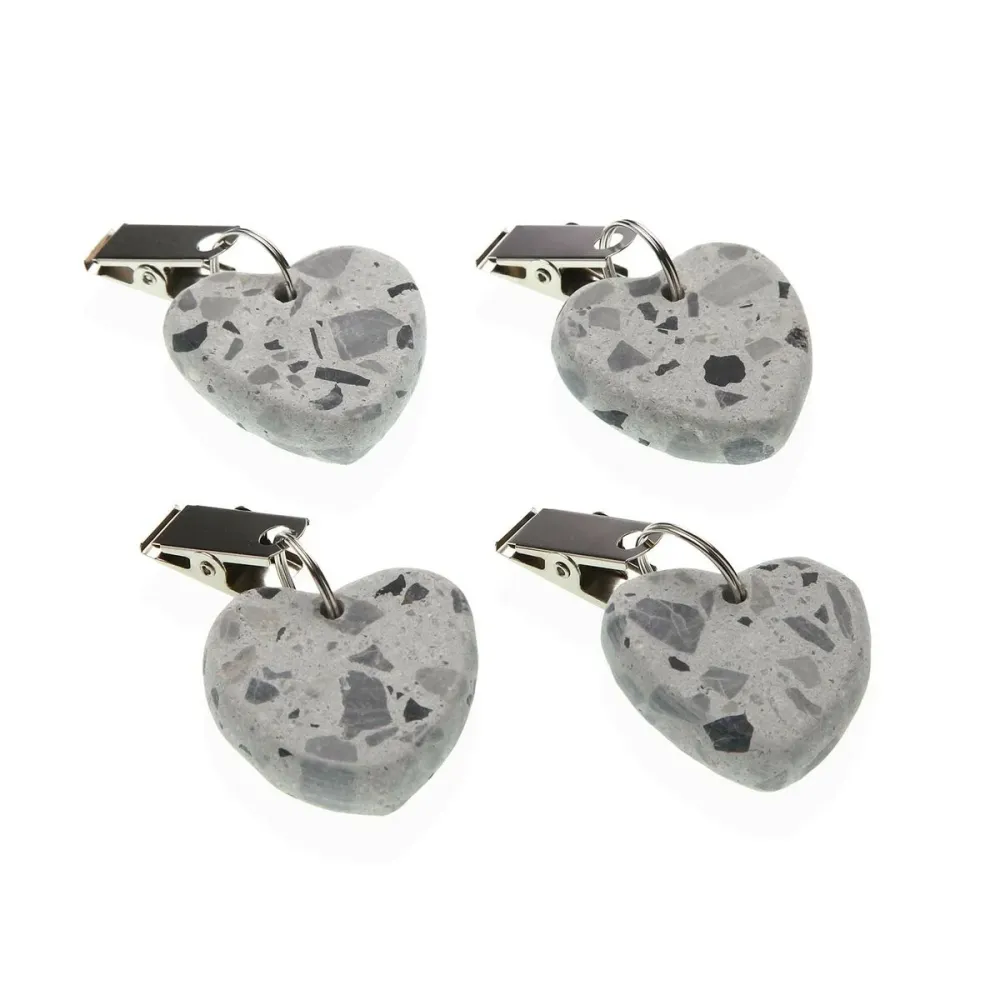 Clemă pentru susținerea feței de masă Versa Metal Plastic Aliaj de Zinc 7 x 4 cm Inimă 4 Piese