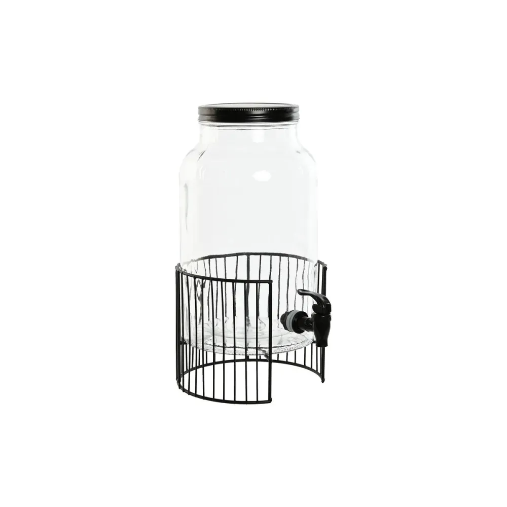 Dozator de băuturi Home ESPRIT Negru Metal Geam 5,5 L 21 x 21 x 37 cm