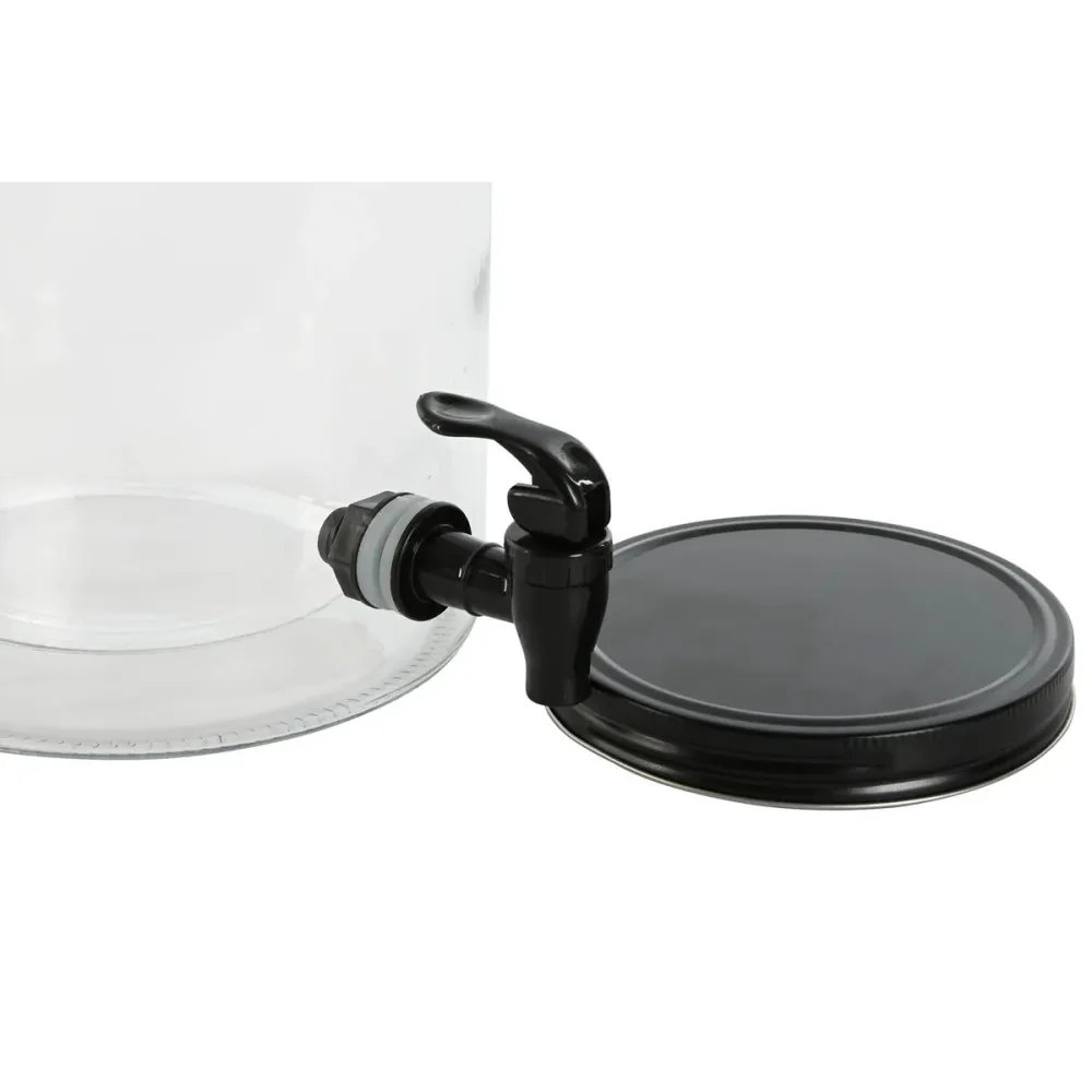 Dozator de băuturi Home ESPRIT Negru Metal Geam 5,5 L 21 x 21 x 37 cm