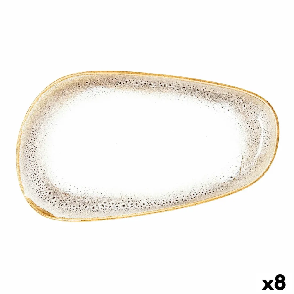 Platou Plat Ariane Jaguar Freckles Bej Ceramică Dreptunghiular 27 cm (8 Unități)