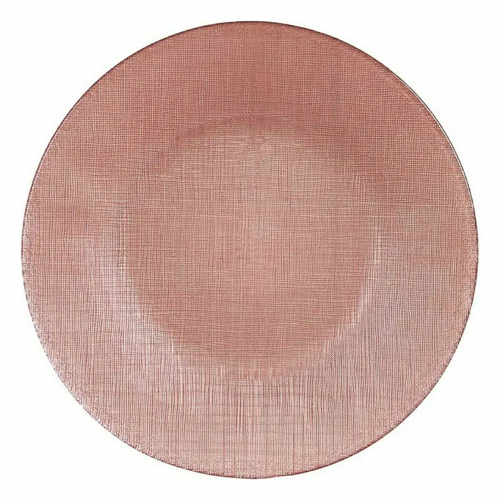 Platou Plat Roz Sticlă 26,6 x 2 x 26,6 cm (6 Unități)