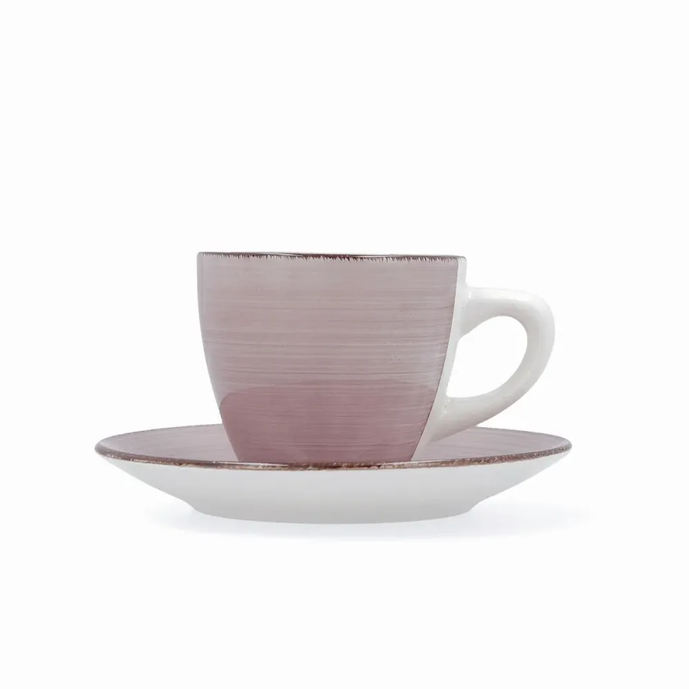 Set de Cești cu Farfurii Quid Vita Morning Roz Ceramică (4 Piese) (6 Unități)