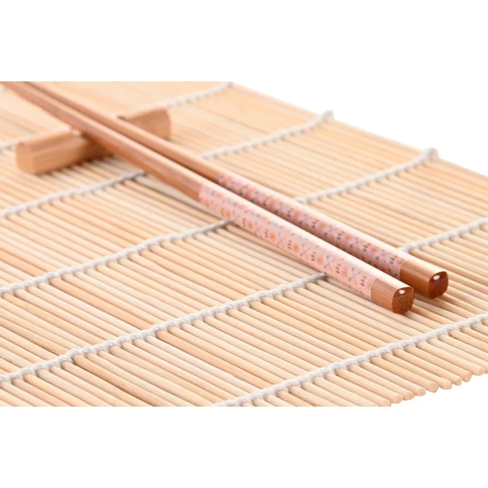 Set de Sushi DKD Home Decor 14,5 x 14,5 x 31 cm Fucsia Mandala Gresie Oriental (16 Piese)