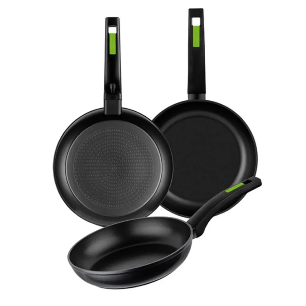 Set de Tigăi Monix TP-8435092423253_240019_Vendor 18/22/26 CM Verde Aluminiu Bachelită 26 cm (3 pcs)