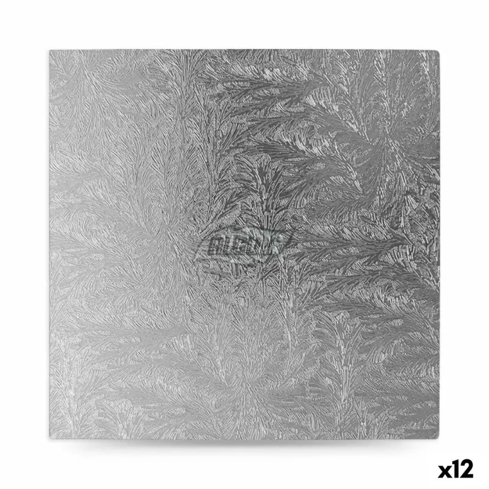 Stativ pentru prăjituri Algon Argintiu 40 x 40 x 1,5 cm Pătrat (12 Unități)