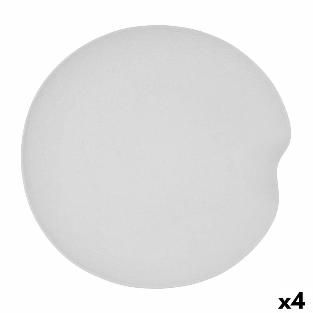 Tavă pentru gustari Bidasoa Fosil Alb Ceramică Oxid de aluminiu 31,4 x 31,2 x 4 cm (4 Unități)