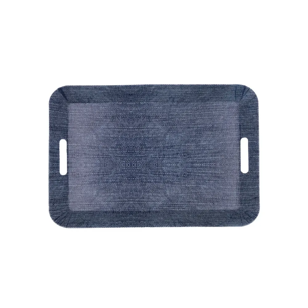 Tavă pentru micul dejun Quid Habitat Albastru Plastic 37 x 27 x 4,5 cm Cu mânere Denim
