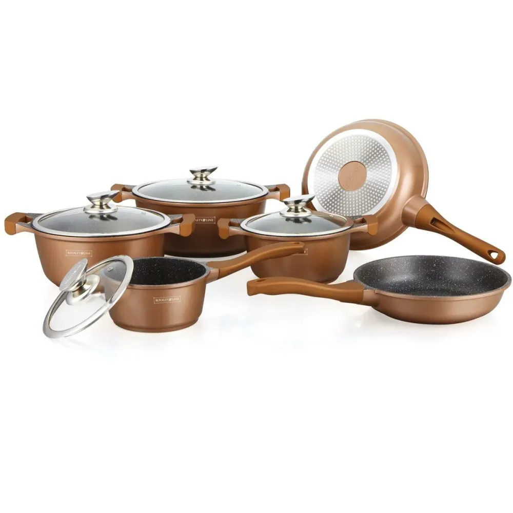 Vase de Gătit Royalty Line BS1010M Cupru Oțel 10 Piese