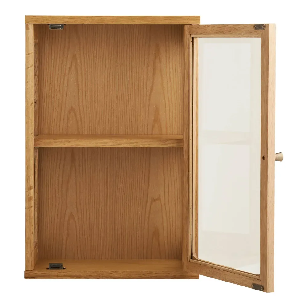 Zamora Vitrina suspendata, stejar/furnir de stejar/sticla calita, natur 20x40x60 cm
