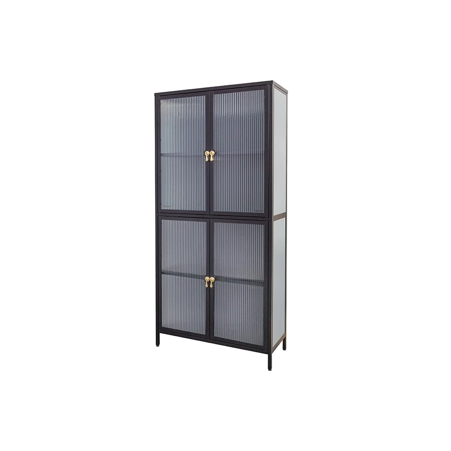 Vitrina neagra din metal Amsterdam 180 Poetic
