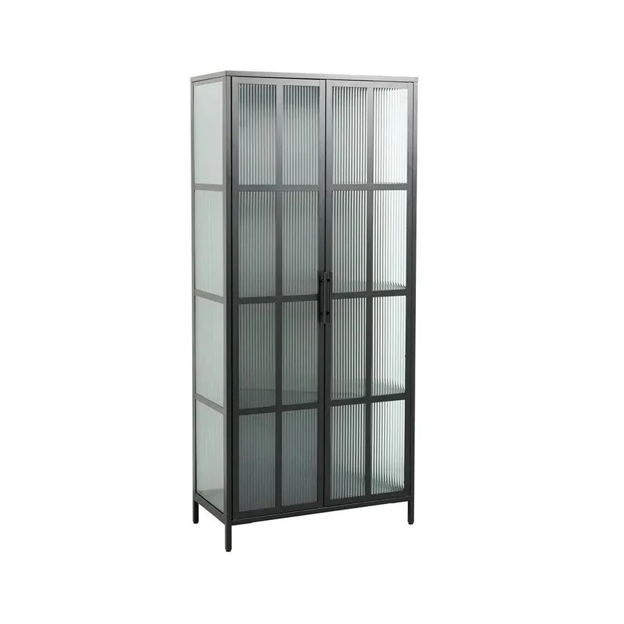 Vitrina neagra din metal Dura 180 cm Invicta Interior