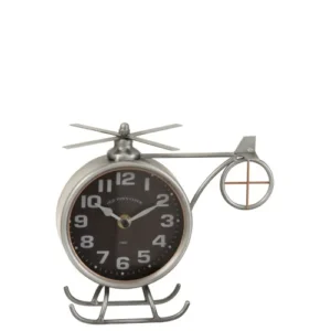 Ceas decorativ de masa Helicopter din metal, 21 cm