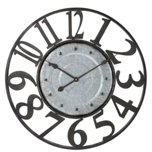 Ceas de perete Metall, design industrial, 67 cm diametru