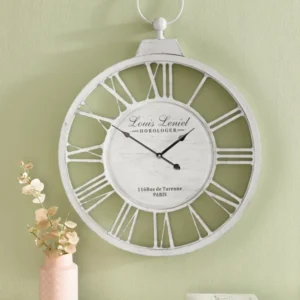 Ceas de perete Vintahe Time cu aspect invechit din metal 79 cm