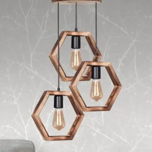 Candelabru rustic din lemn 3 buc